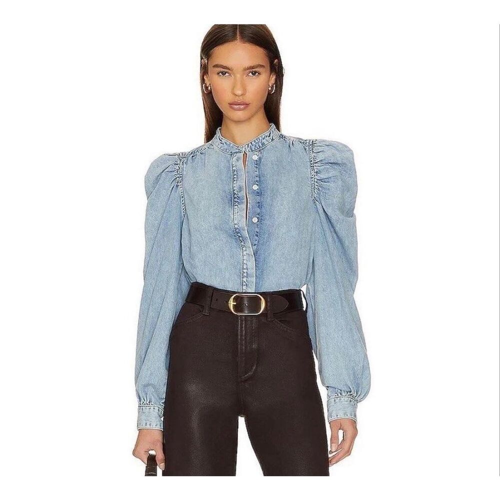 Frame Denim Button-Up 100% Cotton Blouse